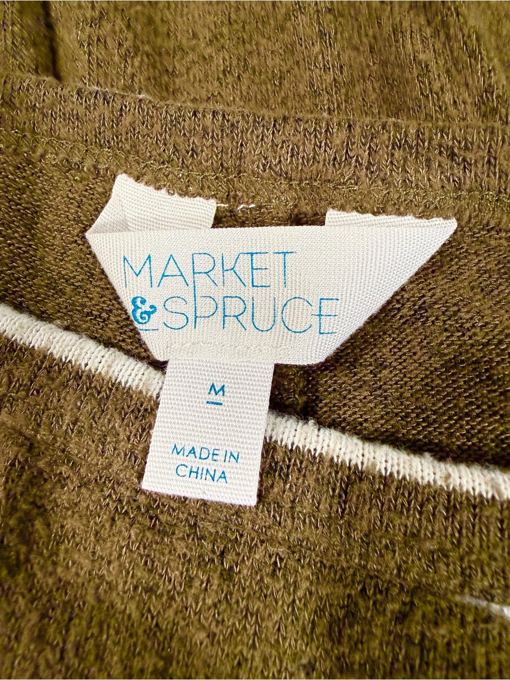 41 Hawthorn Corinna Brushed Dolman Knit Top Olive Green Ivory Stripe Sz M Cozy - Picture 6 of 11